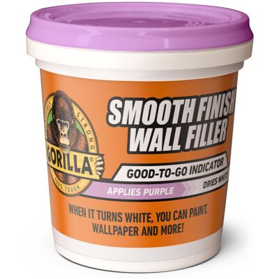 Gorilla Smooth Finish Wall Filler, 473ml – Applies Purple & Dries White Repair Gorilla Smooth Finish Wall Filler, 473ml – Applies Purple & Dries White Repair