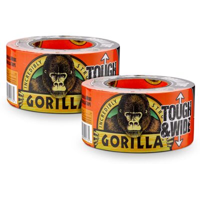 Gorilla Tape Tough and Wide 7m (2 Pack), Black Gorilla Tape Tough and Wide 7m (2 Pack), Black