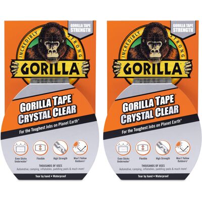 Gorilla Tape Crystal Clear 8.2m, 2 Count (Pack of 1) Gorilla Tape Crystal Clear 8.2m, 2 Count (Pack of 1)