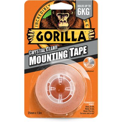 Gorilla Double Sided Mounting Tape Clear 15m Pack of 1 Gorilla Double Sided Mounting Tape Clear 15m Pack of 1