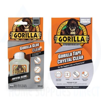 Clear Gorilla Glue 50ml + Crystal Clear Tape 48mm x 8.2M Clear Gorilla Glue 50ml + Crystal Clear Tape 48mm x 8.2M