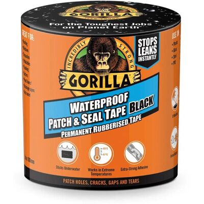 Gorilla Waterproof Patch & Seal Tape (100mm x 3m) Black - 9 Pack - Instant Leak Gorilla Waterproof Patch & Seal Tape (100mm x 3m) Black - 9 Pack - Instant Leak
