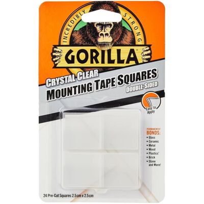 Gorilla Mounting Tape Squares 2.5 x 2.5cm (1 x 24) - 3 Pack - Double-Sided Heavy Gorilla Mounting Tape Squares 2.5 x 2.5cm (1 x 24) - 3 Pack - Double-Sided Heavy