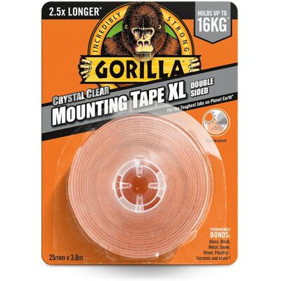 Gorilla Crystal Clear Mounting Tape (25mm x 3.8m) - 20 Pack - Heavy-Duty Double- Gorilla Crystal Clear Mounting Tape (25mm x 3.8m) - 20 Pack - Heavy-Duty Double-