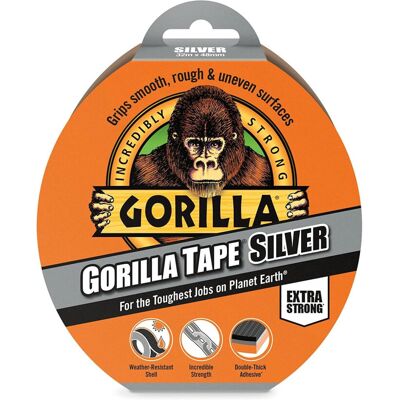 Gorilla Tape Silver (48mm x 32M) - 12 Pack - Heavy Duty, Weather-Resistant Duct Gorilla Tape Silver (48mm x 32M) - 12 Pack - Heavy Duty, Weather-Resistant Duct