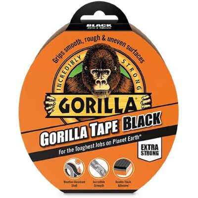 Gorilla Tape Black (73mm x 32M) - 2 Pack - Heavy Duty, Weather-Resistant Duct Ta Gorilla Tape Black (73mm x 32M) - 2 Pack - Heavy Duty, Weather-Resistant Duct Ta