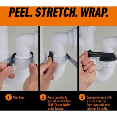Gorilla Waterproof Wrap & Seal Tape Black 2.4m 100% Waterproof Silicone Self-F Gorilla Waterproof Wrap & Seal Tape Black 2.4m 100% Waterproof Silicone Self-F