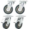 Unbranded (2 without brake+2 with brake) 4PCS 75mm Rubber Swivel Castor Wheels Brake