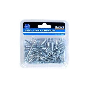 Bluespot 100 Pce 3.2mm X 10mm Aluminium Rivets - rivets x 100 blue spot pop 32 Bluespot 100 Pce 3.2mm X 10mm Aluminium Rivets - rivets x 100 blue spot pop 32