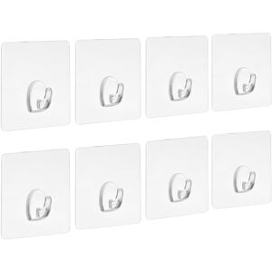 Blulu-adhesive-hook-01 8 Pack Transparent Heavy-Duty Nail-Free Hooks, 11 lb/5 kg Blulu-adhesive-hook-01 8 Pack Transparent Heavy-Duty Nail-Free Hooks, 11 lb/5 kg