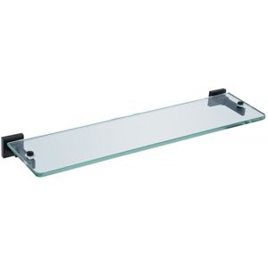 NES Home Matte Black Glass Shelf Modern With Brackets NES Home Matte Black Glass Shelf Modern With Brackets