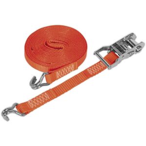 Loops 25mm x 6m 1500KG Ratchet Tie Down Straps Set - Polyester Webbing & Steel J Hook Loops 25mm x 6m 1500KG Ratchet Tie Down Straps Set - Polyester Webbing & Steel J Hook