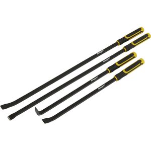 Loops 4 Piece Heavy Duty Angled Pry Bar Set - Hammer Caps - Heat Treated Steel Shafts Loops 4 Piece Heavy Duty Angled Pry Bar Set - Hammer Caps - Heat Treated Steel Shafts