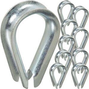 Loops 10 x 8mm Galvanised Steel Thimbles Wire Rope Lashing Cable Hook & Loop Clamp Loops 10 x 8mm Galvanised Steel Thimbles Wire Rope Lashing Cable Hook & Loop Clamp
