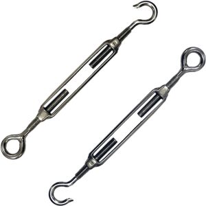 Loops 2x 6mm Hook & Eye Straining Screw Turnbuckle Galvanised Steel Wire Rope Tension Loops 2x 6mm Hook & Eye Straining Screw Turnbuckle Galvanised Steel Wire Rope Tension