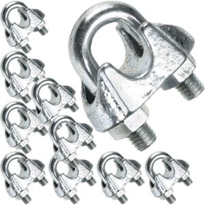 Loops 10 x 3mm Galvanised Steel Grip Clamp Clips Wire Rope Lashing Cable U Bolt Nut Loops 10 x 3mm Galvanised Steel Grip Clamp Clips Wire Rope Lashing Cable U Bolt Nut