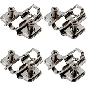 Loops 4x 2mm Mounting Plate for Soft Close Hinges with Euro Screw Bright Zinc Plated Loops 4x 2mm Mounting Plate for Soft Close Hinges with Euro Screw Bright Zinc Plated