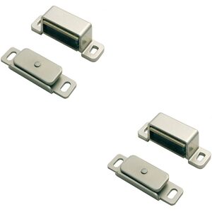 Loops 2x Magnetic Cupboard Door Catch 36.5mm Fixing Centres 3.5kg Pull Nickel Plated Loops 2x Magnetic Cupboard Door Catch 36.5mm Fixing Centres 3.5kg Pull Nickel Plated