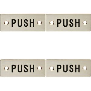 Loops 4x Rectangular Door Push Sign 75 x 30mm Satin Stainless Steel Door Plate Loops 4x Rectangular Door Push Sign 75 x 30mm Satin Stainless Steel Door Plate