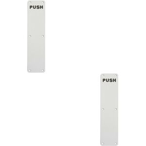 Loops 2x Push Engraved Door Finger Plate 350 x 75mm Satin Anodised Aluminium Loops 2x Push Engraved Door Finger Plate 350 x 75mm Satin Anodised Aluminium