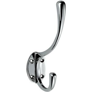 Loops Victorian Hat & Coat Hook on Oval Backplate 64mm Projection Polished Chrome Loops Victorian Hat & Coat Hook on Oval Backplate 64mm Projection Polished Chrome