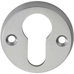 Loops 45mm Euro Profile Open Escutcheon 8mm Depth Satin Chrome Keyhole Cover Loops 45mm Euro Profile Open Escutcheon 8mm Depth Satin Chrome Keyhole Cover