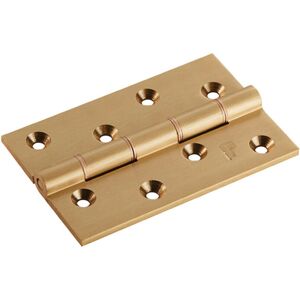 Loops PAIR 102 x 67 x 4mm Brass Washered Butt Hinge Satin Brass Internal Door Loops PAIR 102 x 67 x 4mm Brass Washered Butt Hinge Satin Brass Internal Door