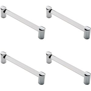 Loops 4x Round Tube Pull Handle 148 x 16mm 128mm Fixing Centres Clear & Chrome Loops 4x Round Tube Pull Handle 148 x 16mm 128mm Fixing Centres Clear & Chrome
