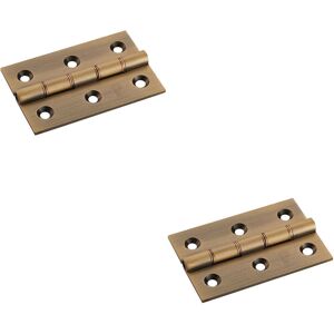 Loops 2x PAIR 76 x 50 x 2.5mm Brass Washered Butt Hinge Antique Bronze Internal Door Loops 2x PAIR 76 x 50 x 2.5mm Brass Washered Butt Hinge Antique Bronze Internal Door