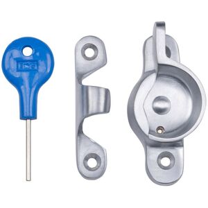 Loops Locking Fitch Pattern Sash Window Fastener 49mm Fixing Centres Satin Chrome Loops Locking Fitch Pattern Sash Window Fastener 49mm Fixing Centres Satin Chrome