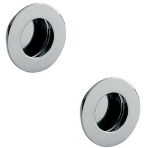 Loops 2x Circular Low Profile Recessed Flush Pull 80mm Diameter Bright Stainless Steel Loops 2x Circular Low Profile Recessed Flush Pull 80mm Diameter Bright Stainless Steel