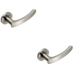 Loops 2x PAIR Curved Handle with Rounded Ends Concealed Fix Round Rose Satin Steel Loops 2x PAIR Curved Handle with Rounded Ends Concealed Fix Round Rose Satin Steel