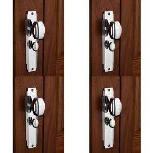 Loops 4x PAIR Line Detailed Door Knob on Bathroom Backplate 205 x 45mm Polished Chrome Loops 4x PAIR Line Detailed Door Knob on Bathroom Backplate 205 x 45mm Polished Chrome