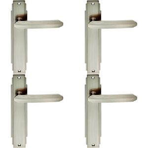 Loops 4x PAIR Line Detailed Handle on Latch Backplate 205 x 45mm Satin Nickel Loops 4x PAIR Line Detailed Handle on Latch Backplate 205 x 45mm Satin Nickel