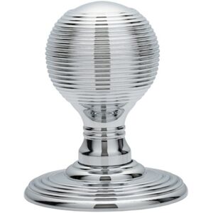 Loops PAIR Round Textured Mortice Door Knob 50mm Diameter Chrome Beehive Handle Loops PAIR Round Textured Mortice Door Knob 50mm Diameter Chrome Beehive Handle