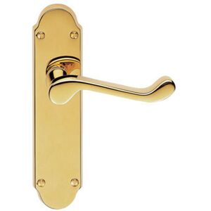 Loops PAIR Victorian Upturned Handle on Latch Backplate 170 x 42mm Stainless Brass Loops PAIR Victorian Upturned Handle on Latch Backplate 170 x 42mm Stainless Brass