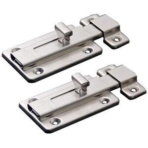 WONOLO Door Bolts, 2 Pieces Stainless Steel Latch Sliding Door Lock, Surface Mounted Sl WONOLO Door Bolts, 2 Pieces Stainless Steel Latch Sliding Door Lock, Surface Mounted Sl