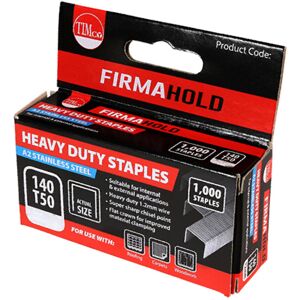 FirmaHold Heavy Duty Chisel Point A2 Stainless Steel Staples 8mm (1000 Box) FirmaHold Heavy Duty Chisel Point A2 Stainless Steel Staples 8mm (1000 Box)