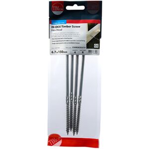 Timco Stainless Steel Timber & Landscaping Hex Head Screws - 6.7 x 150mm ( 4 Pac Timco Stainless Steel Timber & Landscaping Hex Head Screws - 6.7 x 150mm ( 4 Pac