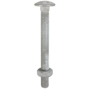 Timco Carriage Bolts DIN603 & Hex Full Nuts DIN934 Hot Dipped Galvanised - M10 x Timco Carriage Bolts DIN603 & Hex Full Nuts DIN934 Hot Dipped Galvanised - M10 x