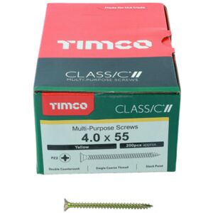 Timco Classic Multi-Purpose Double Countersunk Gold Woodscrews - 4.0 x 55 Timco Classic Multi-Purpose Double Countersunk Gold Woodscrews - 4.0 x 55