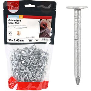 Timco Galvanised Clout Nails - 30 x 2.65 (1 Kilogram Pack) Timco Galvanised Clout Nails - 30 x 2.65 (1 Kilogram Pack)