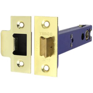 Timco Tubular Latch Electro Brass & Satin Nickel 128mm - Latch Timco Tubular Latch Electro Brass & Satin Nickel 128mm - Latch