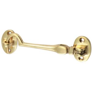 Timco Cabin Hook Polished Brass - 100mm (1 Pack Bag) Timco Cabin Hook Polished Brass - 100mm (1 Pack Bag)