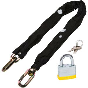 SPARES2GO Security Chain & Padlock Heavy Duty Hardened Steel with Nylon Cover (8mm / 3ft) SPARES2GO Security Chain & Padlock Heavy Duty Hardened Steel with Nylon Cover (8mm / 3ft)