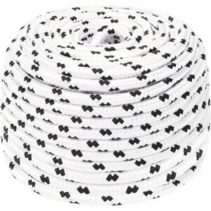 (6 mm/ 25 m) vidaXL Braided Boat Rope Polyester Sturdy Yacht Cable Black/White M (6 mm/ 25 m) vidaXL Braided Boat Rope Polyester Sturdy Yacht Cable Black/White M