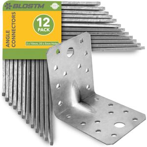 BLOSTM 12 x Metal Galvanised Angle Brackets Heavy Duty Steel L Shape Braces 70x70x55mm BLOSTM 12 x Metal Galvanised Angle Brackets Heavy Duty Steel L Shape Braces 70x70x55mm