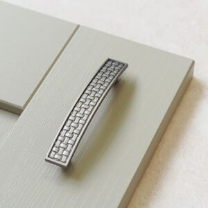 Handle & Home (96mm Handle ) 96mm Pewter Nickel Rustic Weave Bow Handle & Knob Handle & Home (96mm Handle ) 96mm Pewter Nickel Rustic Weave Bow Handle & Knob
