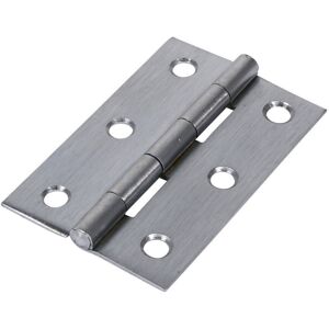 Timco Steel 1838 Pattern Fixed Pin Butt Hinge - 75 x 50 x 1.5mm (Satin Chrome) ( Timco Steel 1838 Pattern Fixed Pin Butt Hinge - 75 x 50 x 1.5mm (Satin Chrome) (
