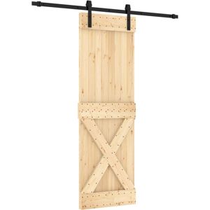 vidaXL Solid Pine Wood Sliding Door with Hardware Set - Interior Door vidaXL Solid Pine Wood Sliding Door with Hardware Set - Interior Door